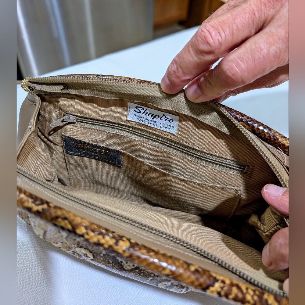 Vintage Authentic Python Leather Shoulder Bag Pur… - image 5